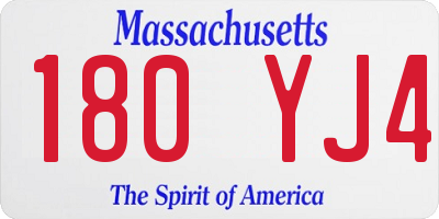MA license plate 180YJ4
