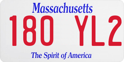 MA license plate 180YL2