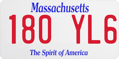 MA license plate 180YL6