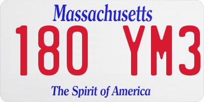 MA license plate 180YM3