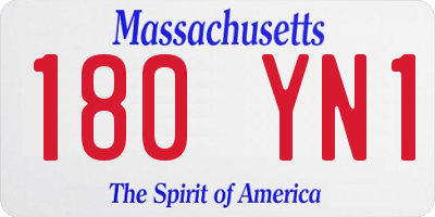 MA license plate 180YN1