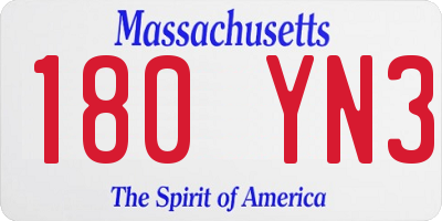 MA license plate 180YN3