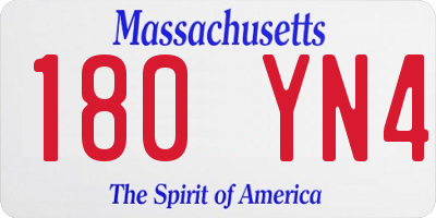 MA license plate 180YN4