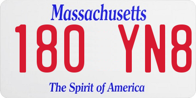 MA license plate 180YN8