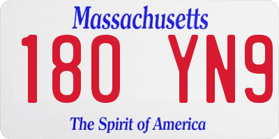 MA license plate 180YN9