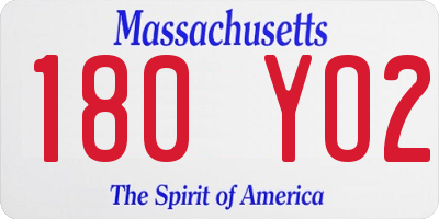 MA license plate 180YO2