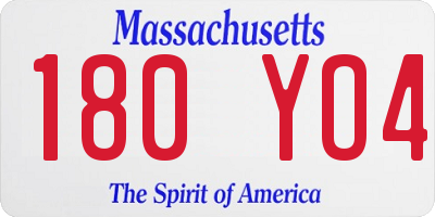 MA license plate 180YO4
