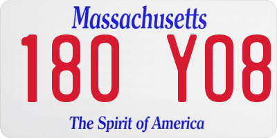 MA license plate 180YO8