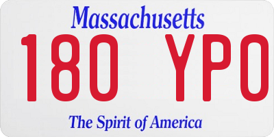 MA license plate 180YP0