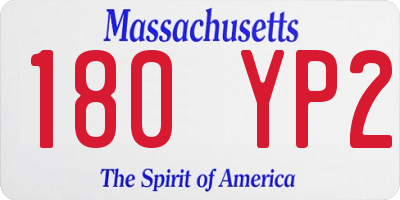 MA license plate 180YP2
