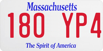 MA license plate 180YP4