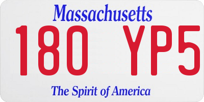 MA license plate 180YP5