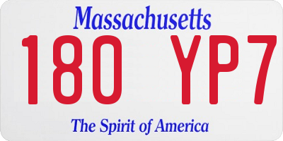 MA license plate 180YP7