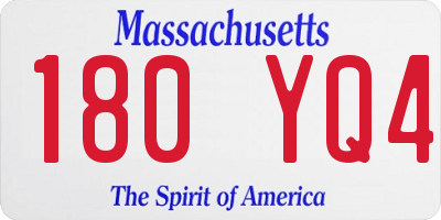 MA license plate 180YQ4