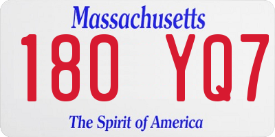 MA license plate 180YQ7