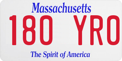 MA license plate 180YR0
