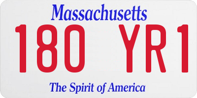 MA license plate 180YR1