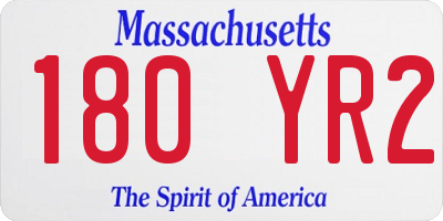 MA license plate 180YR2