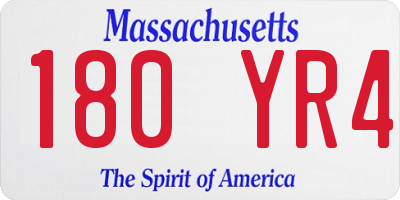 MA license plate 180YR4