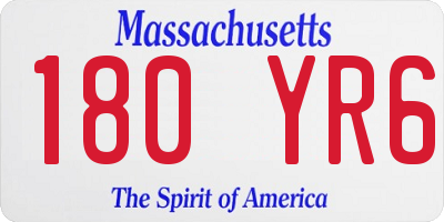 MA license plate 180YR6