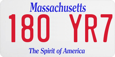 MA license plate 180YR7