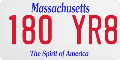 MA license plate 180YR8