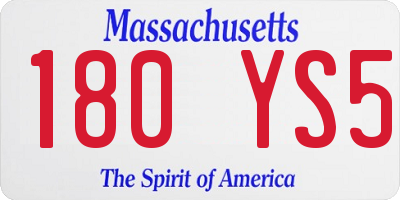 MA license plate 180YS5