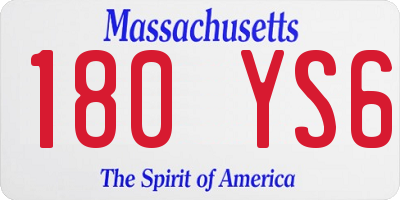 MA license plate 180YS6
