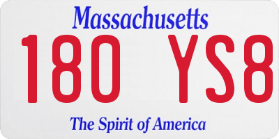 MA license plate 180YS8