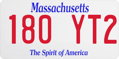 MA license plate 180YT2