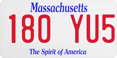 MA license plate 180YU5