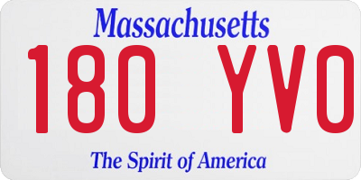 MA license plate 180YV0
