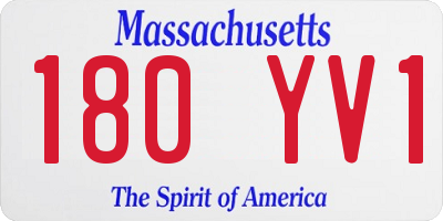 MA license plate 180YV1