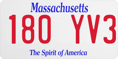 MA license plate 180YV3
