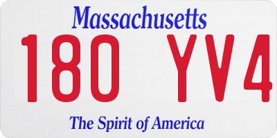 MA license plate 180YV4