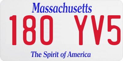 MA license plate 180YV5