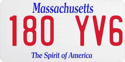 MA license plate 180YV6