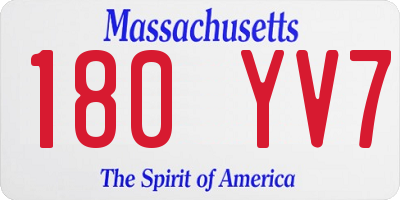 MA license plate 180YV7