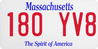 MA license plate 180YV8