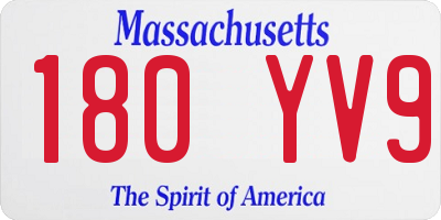 MA license plate 180YV9