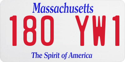 MA license plate 180YW1
