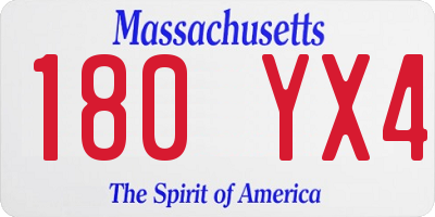 MA license plate 180YX4