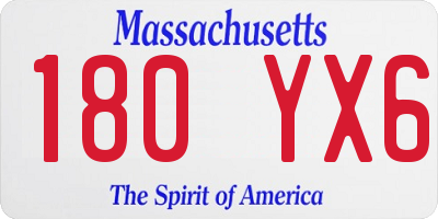 MA license plate 180YX6