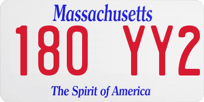MA license plate 180YY2