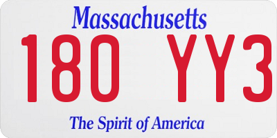 MA license plate 180YY3