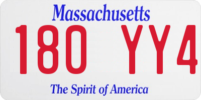 MA license plate 180YY4