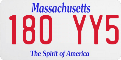 MA license plate 180YY5