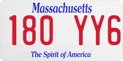 MA license plate 180YY6