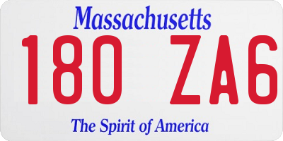 MA license plate 180ZA6
