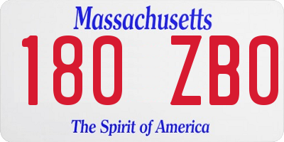 MA license plate 180ZB0